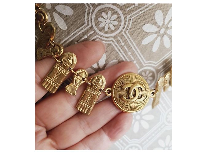 Collana Chanel Vintage Placcata Oro Modello Bizantino D'oro - vista 11