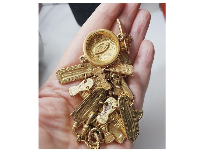 Collana Chanel Vintage Placcata Oro Modello Bizantino D'oro - vista 13