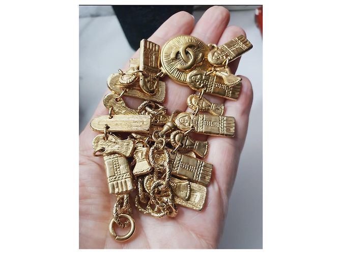 Collana Chanel Vintage Placcata Oro Modello Bizantino D'oro - vista 14