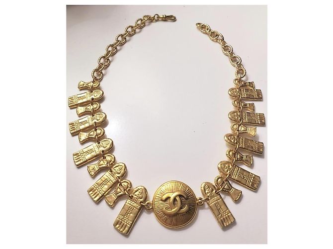 Collana Chanel Vintage Placcata Oro Modello Bizantino D'oro - vista 15
