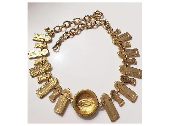 Collana Chanel Vintage Placcata Oro Modello Bizantino D'oro - vista 17