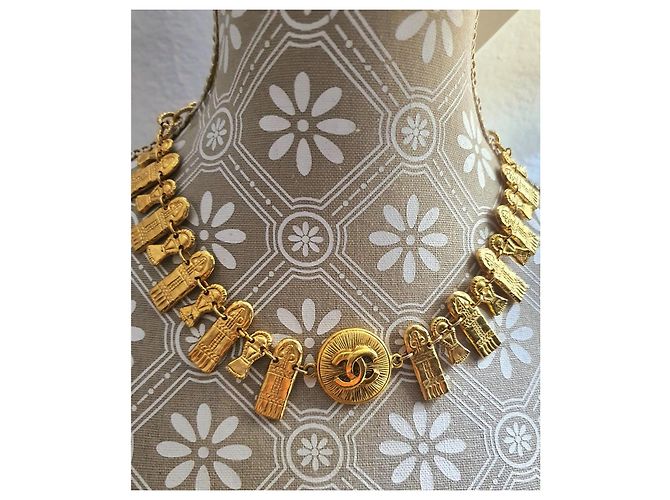 Collana Chanel Vintage Placcata Oro Modello Bizantino D'oro - vista 2