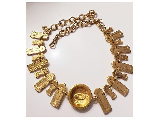 Collana Chanel Vintage Placcata Oro Modello Bizantino D'oro - vista 4