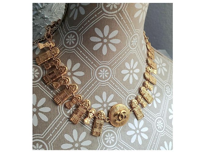 Collana Chanel Vintage Placcata Oro Modello Bizantino D'oro - vista 5