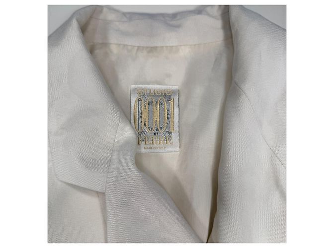 Autre Marque Studio 0001 by Ferre weißer Leinenblazer mit kurzen Ärmeln - Ansicht 4