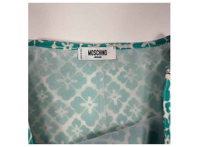 Moschino Jeans A-Linien-Rock mit Blumenprint Weiß Türkis - Ansicht 2