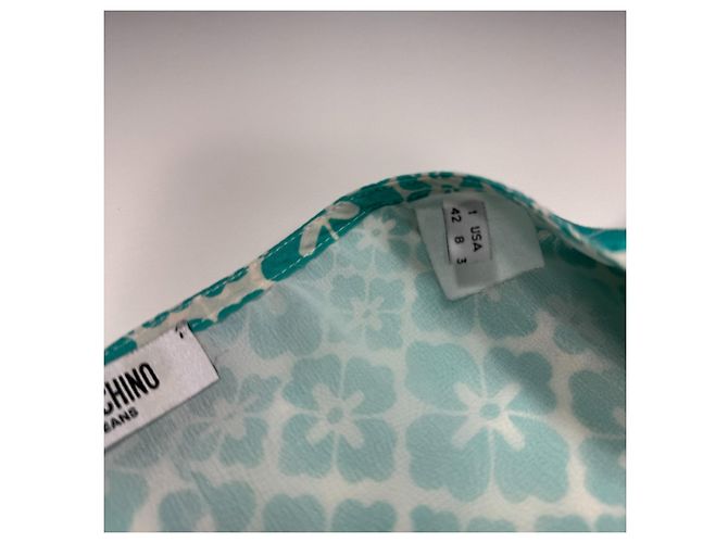 Moschino Jeans A-Linien-Rock mit Blumenprint Weiß Türkis - Ansicht 3