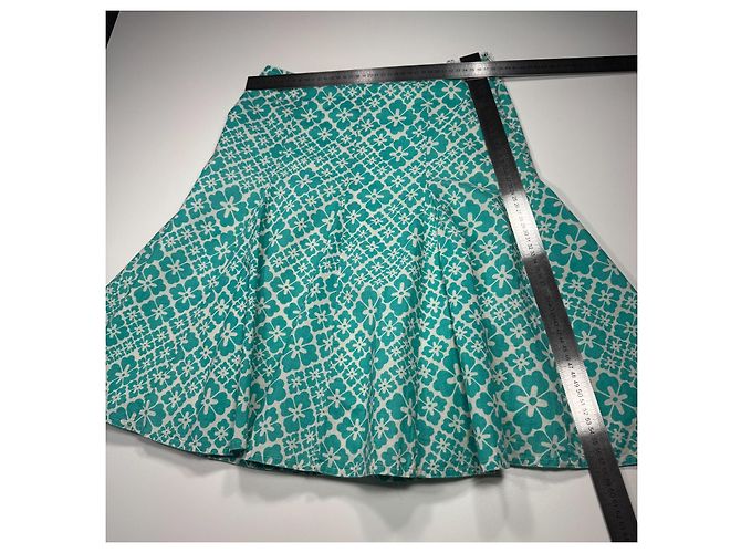 Moschino Jeans A-Linien-Rock mit Blumenprint Weiß Türkis - Ansicht 4