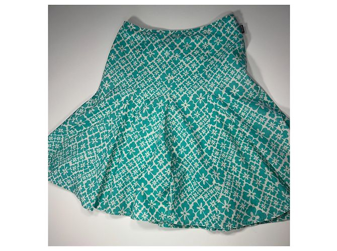 Moschino Jeans A-Linien-Rock mit Blumenprint Weiß Türkis - Ansicht 7