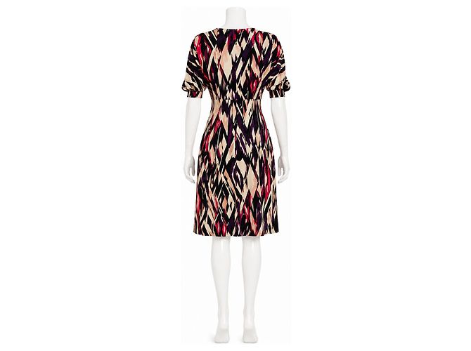 Diane von Furstenberg Kitt Seidenkleid Schwarz Pink Mehrfarben Beige Lila - Ansicht 2