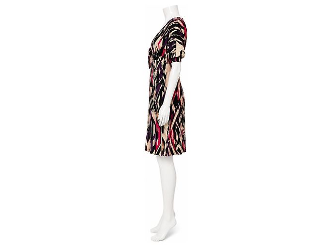 Diane von Furstenberg Kitt Seidenkleid Schwarz Pink Mehrfarben Beige Lila - Ansicht 3