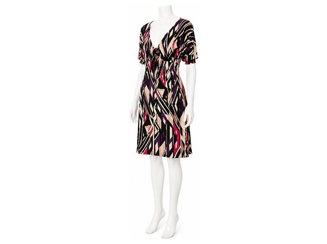 Diane von Furstenberg Kitt Seidenkleid Schwarz Pink Mehrfarben Beige Lila - Ansicht 4