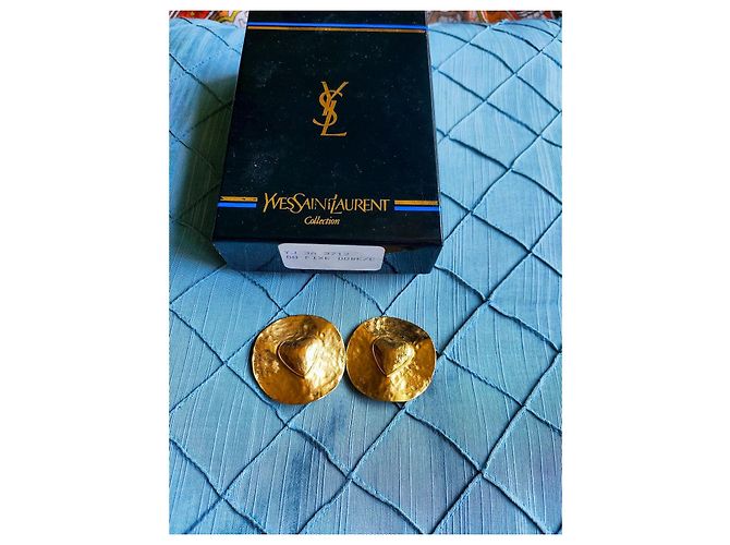 Yves Saint Laurent Orecchini pendenti a cuore dorati D'oro - vista 2