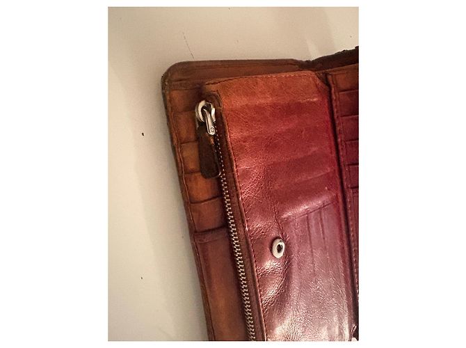 Miu Miu Burgundy Leather Clasp Wallet Brown - view 14