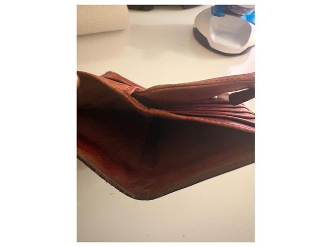Miu Miu Burgundy Leather Clasp Wallet Brown - view 5