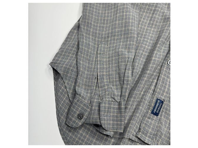 Camicia a bottoni a quadri Thomas Burberry Beige Grigio - vista 2