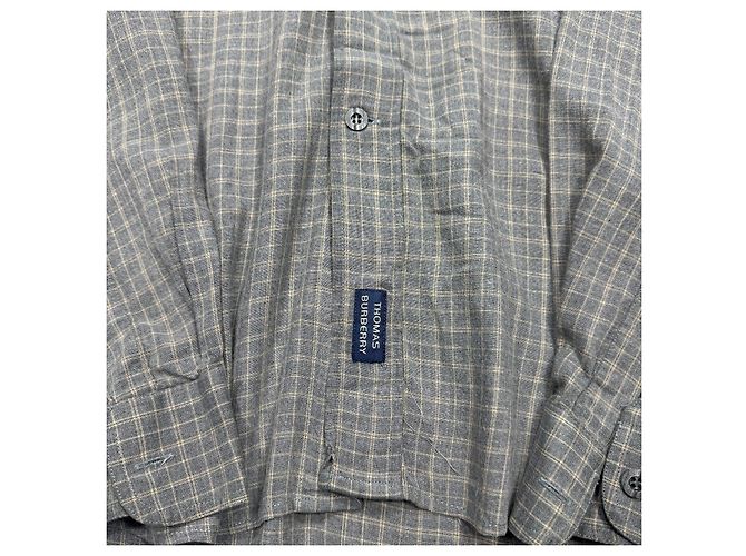Camicia a bottoni a quadri Thomas Burberry Beige Grigio - vista 3