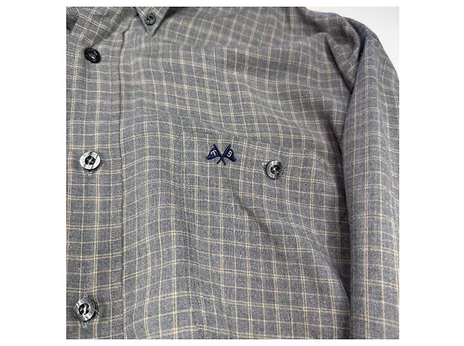 Camicia a bottoni a quadri Thomas Burberry Beige Grigio - vista 4