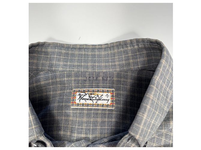 Camicia a bottoni a quadri Thomas Burberry Beige Grigio - vista 5