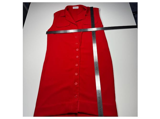 Burberrys Abito camicia rosso senza maniche - vista 7