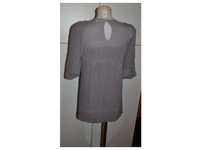 Vestido Mini de Seda Vanessa Bruno Gris - vista 3