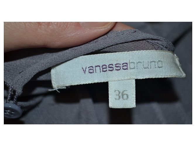 Vestido Mini de Seda Vanessa Bruno Gris - vista 4