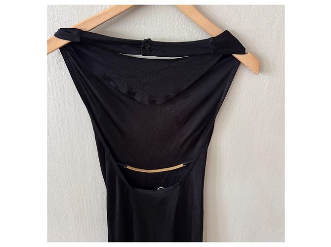 Autre Marque Maxikleid aus schwarzer Viskose - Ansicht 3