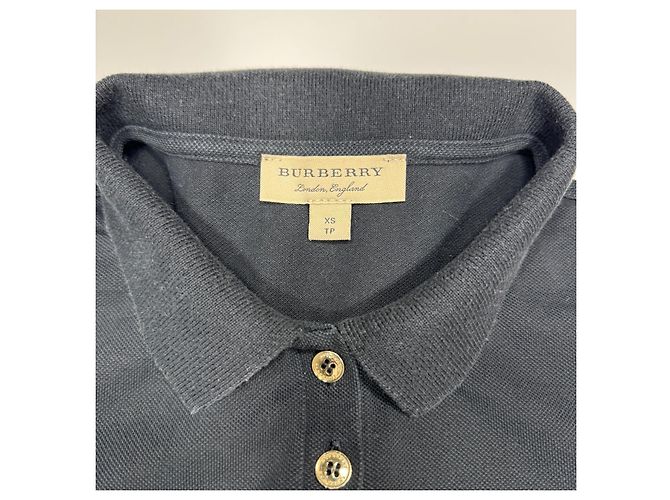 Polo Burberry de algodón negro con emblema dorado - vista 5