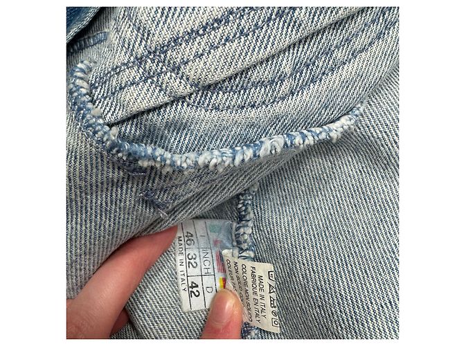 Roccobarocco Jeansjacke mit bestickten Flügeln Weiß Blau - Ansicht 12