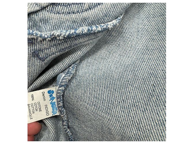 Roccobarocco Jeansjacke mit bestickten Flügeln Weiß Blau - Ansicht 13