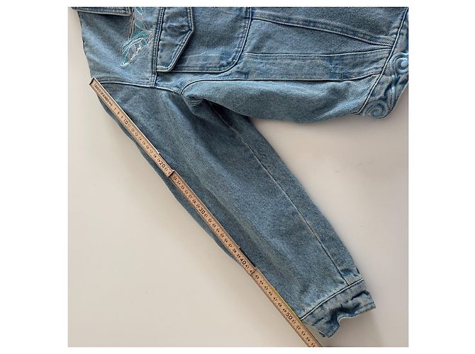 Roccobarocco Jeansjacke mit bestickten Flügeln Weiß Blau - Ansicht 15