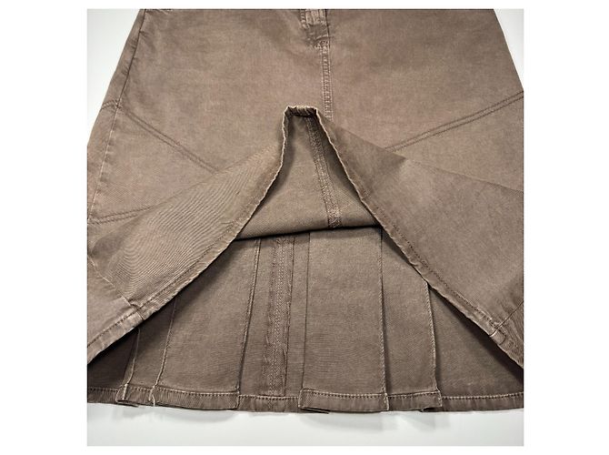 Falda de línea A en mezcla de algodón marrón Trussardi Jeans Castaño - vista 2