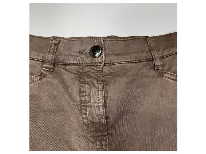 Falda de línea A en mezcla de algodón marrón Trussardi Jeans Castaño - vista 3