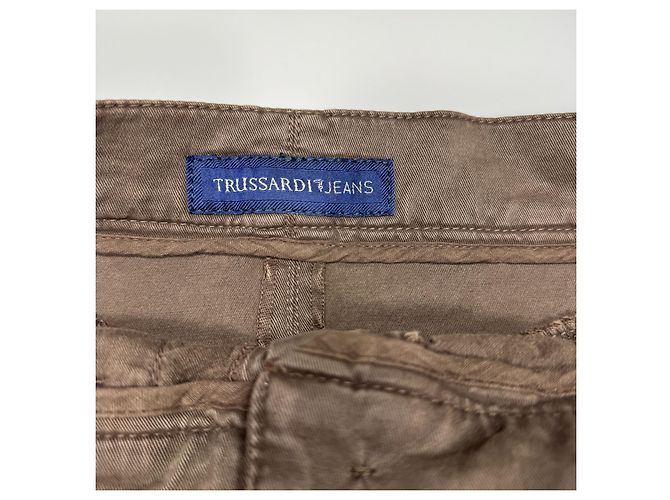 Falda de línea A en mezcla de algodón marrón Trussardi Jeans Castaño - vista 4