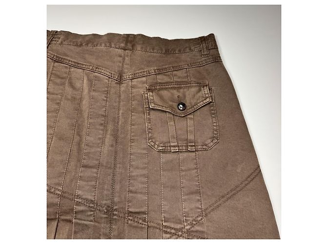 Falda de línea A en mezcla de algodón marrón Trussardi Jeans Castaño - vista 8