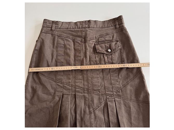 Falda de línea A en mezcla de algodón marrón Trussardi Jeans Castaño - vista 9