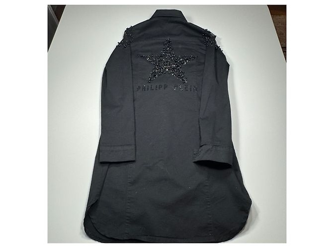 Abito camicia nero con stelle decorate Philipp Plein - vista 7