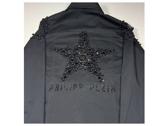 Abito camicia nero con stelle decorate Philipp Plein - vista 9