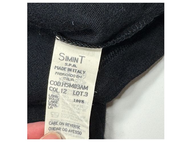 Armani Jeans gestreifter Wollcardigan in Schwarz - Ansicht 6