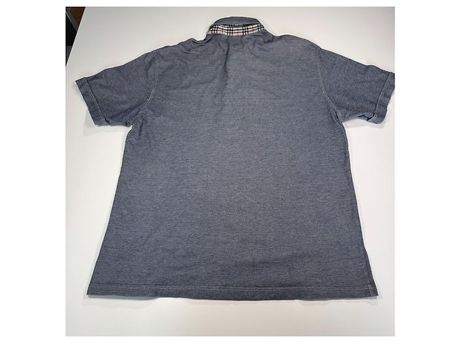 Polo in cotone blu da uomo Burberry - vista 8