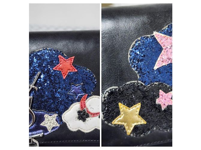 Saint Laurent Kate Wallet on Chain Cloud Star Nero Multicolore - vista 11