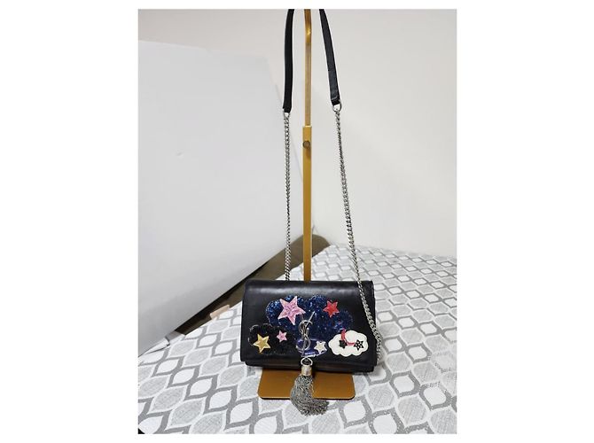 Saint Laurent Kate Wallet on Chain Cloud Star Nero Multicolore - vista 15