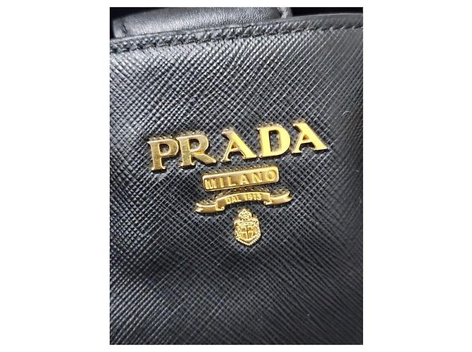 Prada Baltico Borsa Satchel Piccola Pelle Saffiano Nera Nero - vista 4