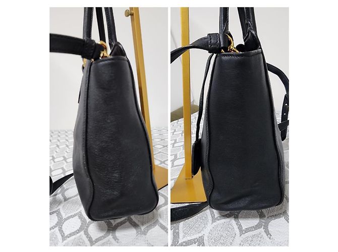 Prada Baltico Borsa Satchel Piccola Pelle Saffiano Nera Nero - vista 6