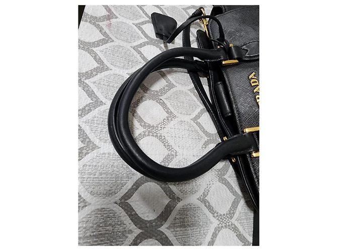 Prada Baltico Borsa Satchel Piccola Pelle Saffiano Nera Nero - vista 8