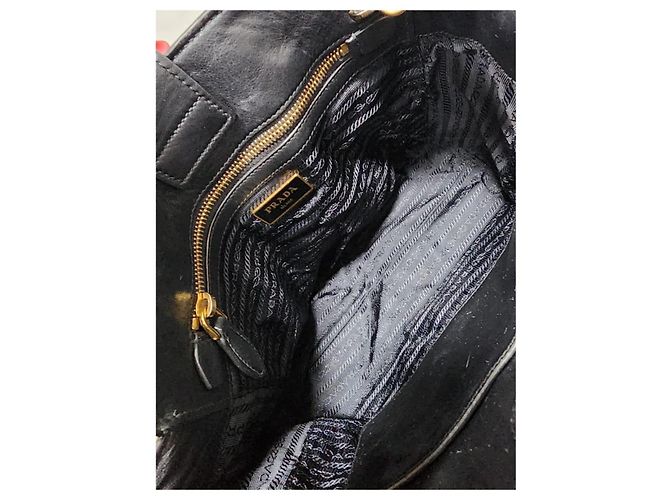 Prada Baltico Borsa Satchel Piccola Pelle Saffiano Nera Nero - vista 9