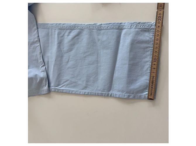 Pantaloni in cotone a righe azzurro chiaro Burberry Blu chiaro - vista 11