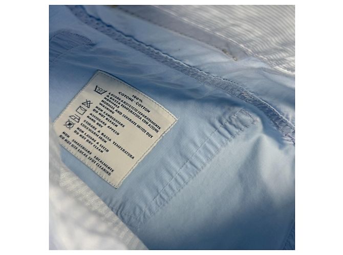 Pantaloni in cotone a righe azzurro chiaro Burberry Blu chiaro - vista 5