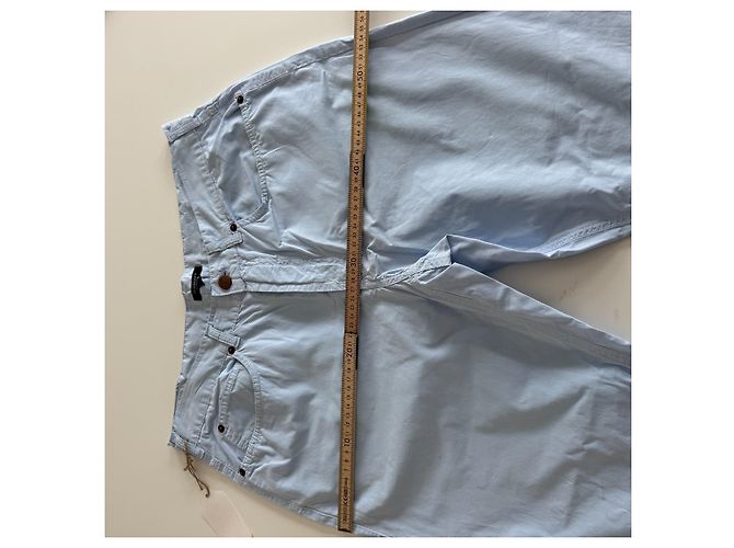 Pantaloni in cotone a righe azzurro chiaro Burberry Blu chiaro - vista 7