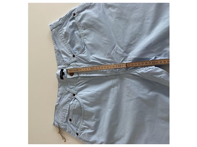 Pantaloni in cotone a righe azzurro chiaro Burberry Blu chiaro - vista 8